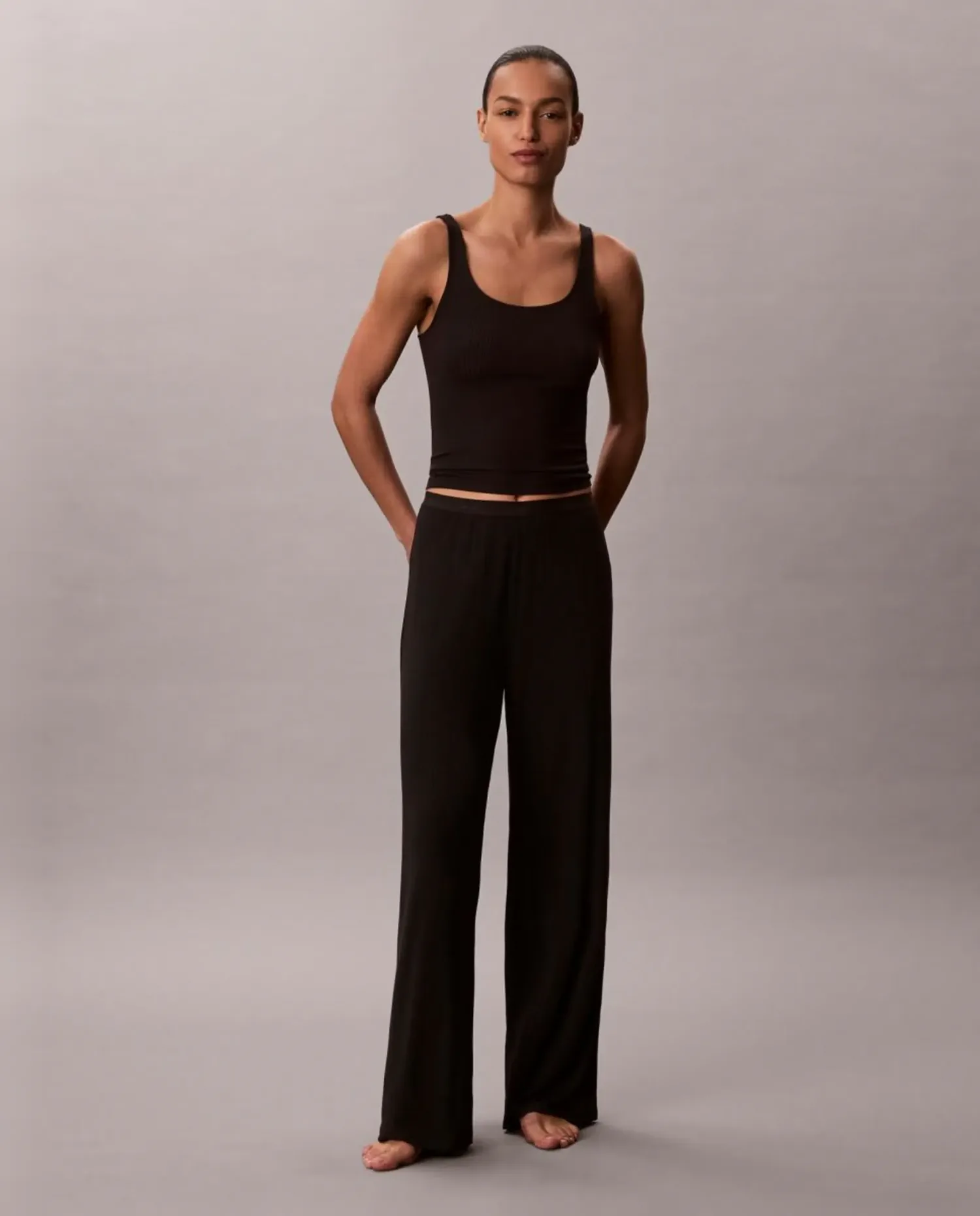 Длинные пижамные штаны из модала Calvin Klein, черный