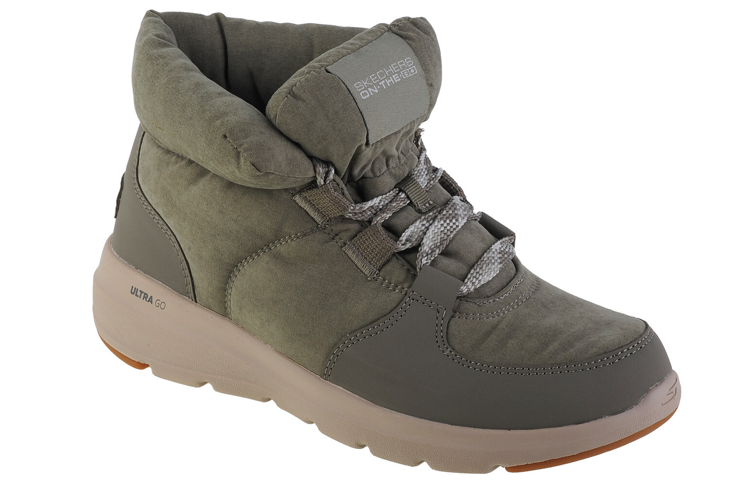 Ботинки женские Skechers Glacial Ultra Trend Up зимние короткие, зеленый