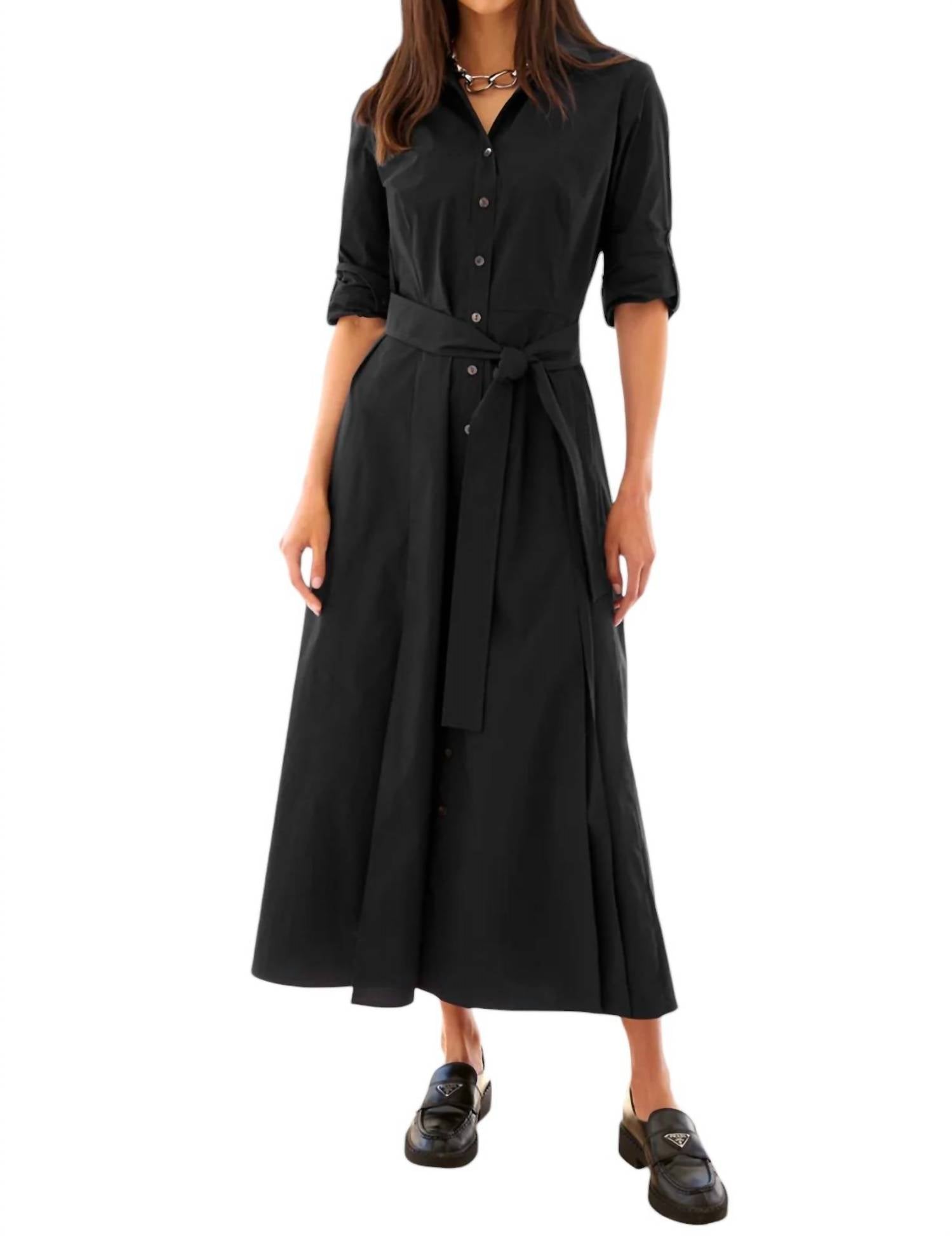 

Платье Laine Maxi из ткани Weathercloth черного цвета Finley