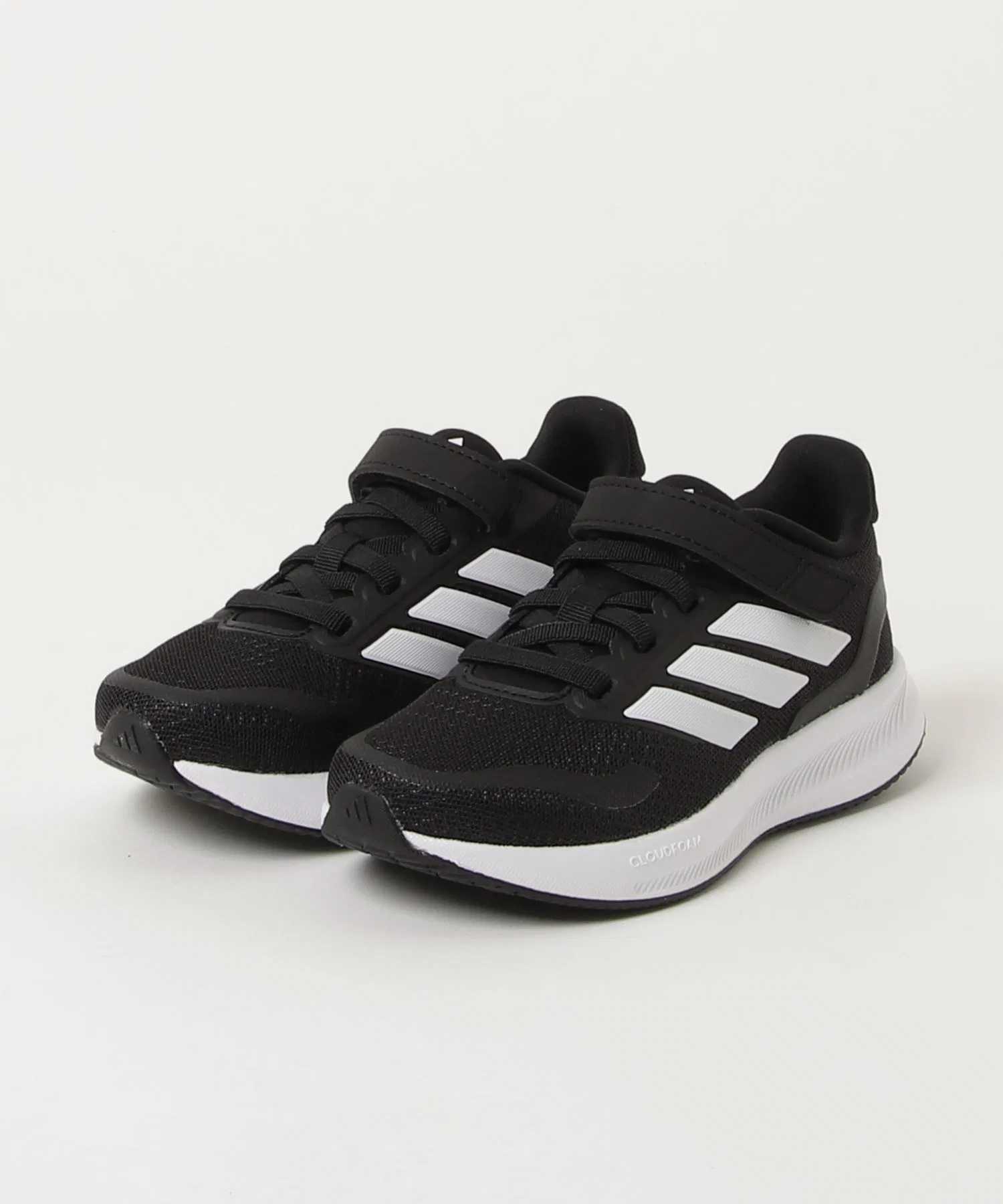 Детские кроссовки Adidas Corefait 5 для бега чёрные с белым
