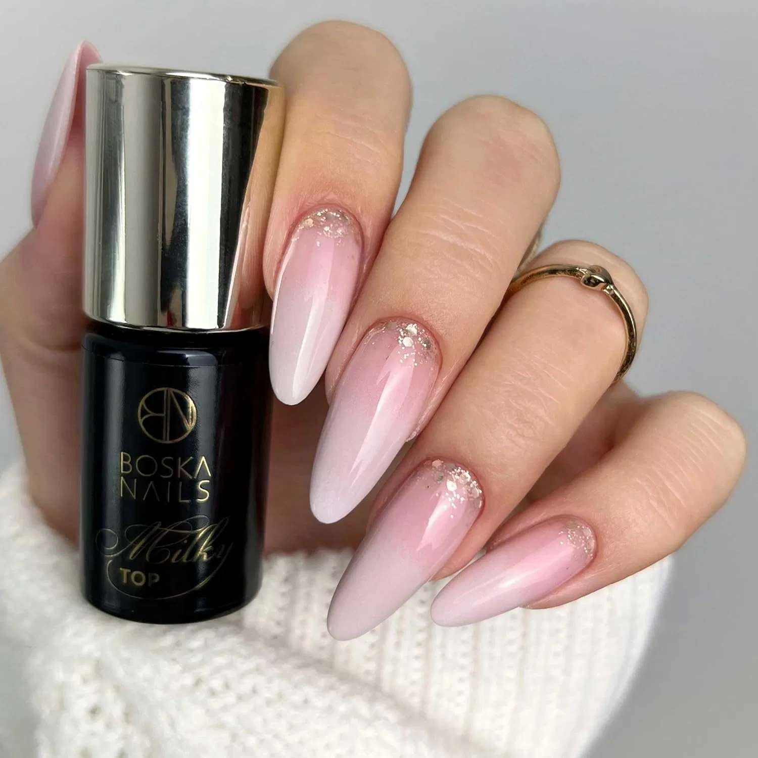 Молочный полупрозрачный топ Boska Nails Top Milky 6 мл Boska Nails, Top Milky 6Ml — фото 3