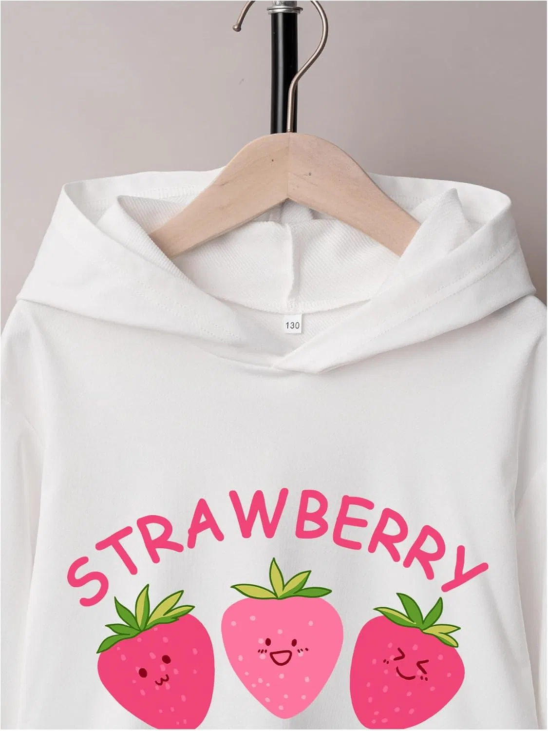 Толстовка детская с принтом COZYEASE, Strawberry White — фото 3