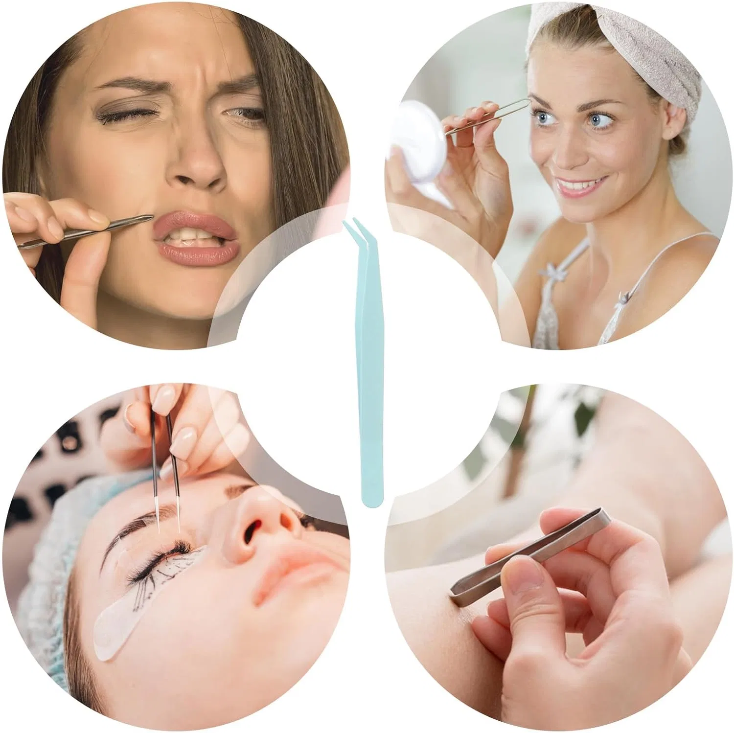Пинцет для ресниц Precision Lash Grabber Generic, синий — фото 4