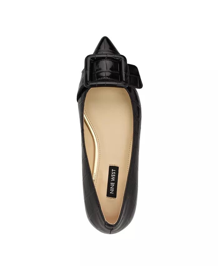 Женские туфли без шнуровки с острым носком Jesike на плоской подошве Nine West, черный — фото 4