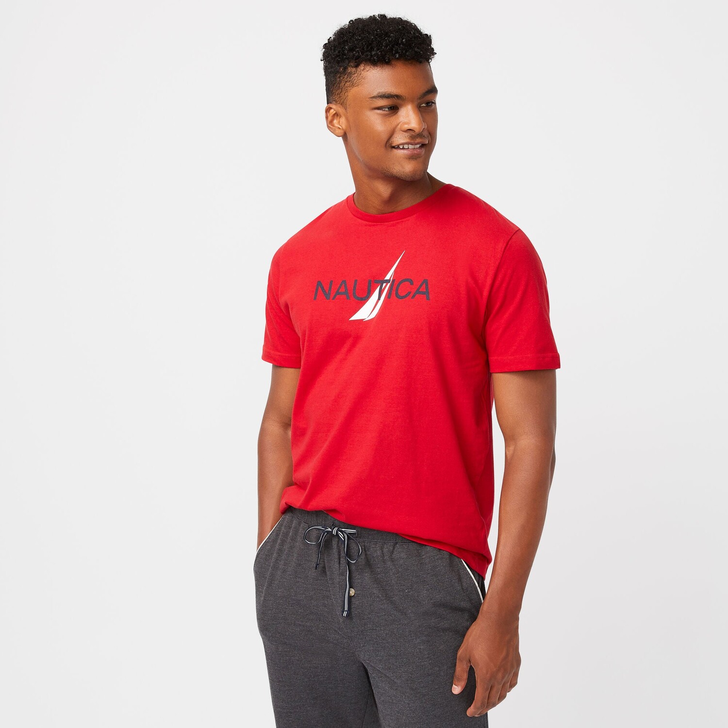 

Мужская футболка для сна с логотипом Nautica, цвет Nautica Red