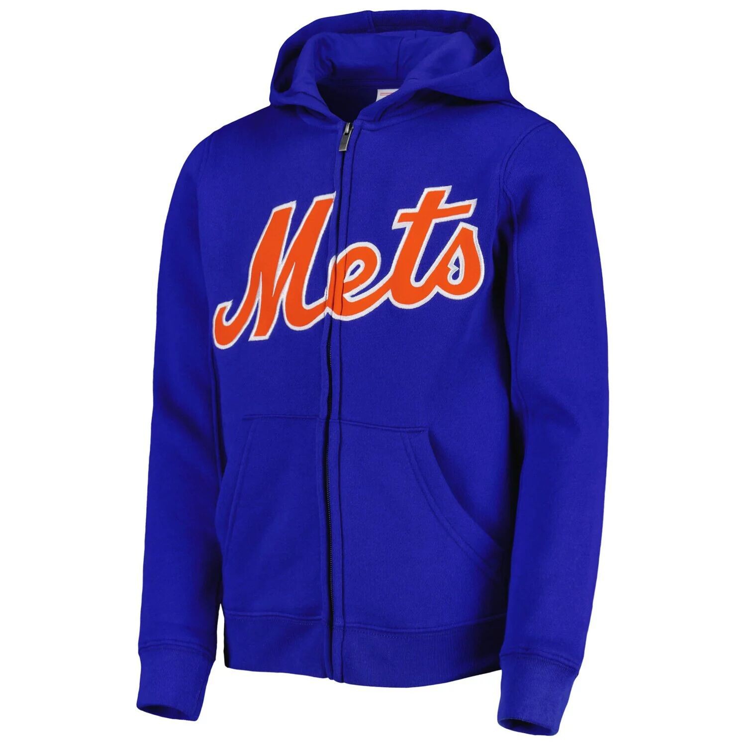 Флисовая толстовка с молнией во всю длину Youth Royal New York Mets Wordmark Outerstuff — фото 2