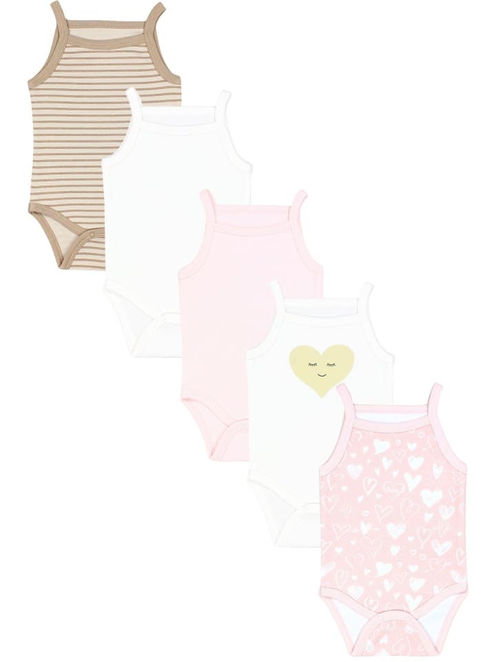 

TupTam Детский боди для девочек на тонких бретельках, летний, комплект из 5 штук, абрикосовый цвет