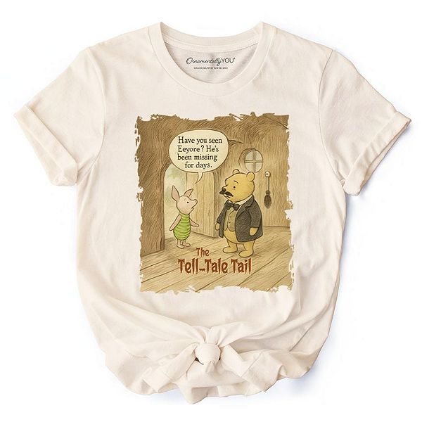 

Футболка Edgar Allan Pooh, винтажная хэллоуинская история с загадочным Пятачком и Иа Ornamentallyyou, Natural