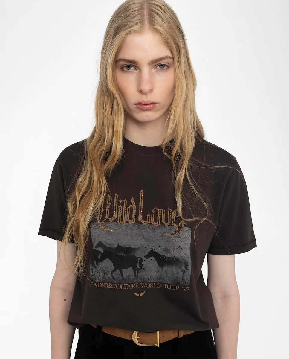 

Женская футболка Эдвин с коротким рукавом 100% хлопок Zadig & Voltaire, коричневый