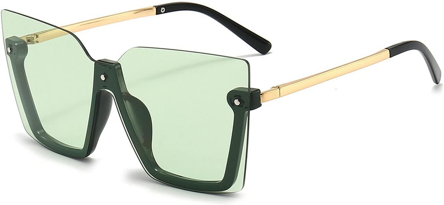 

Винтажные солнцезащитные очки в полуободковой квадратной оправе «кошачий глаз» 2021 года для женщин/мужчин, увеличенного размера, цельные, с градиентным переходом цвета COTIA, Green