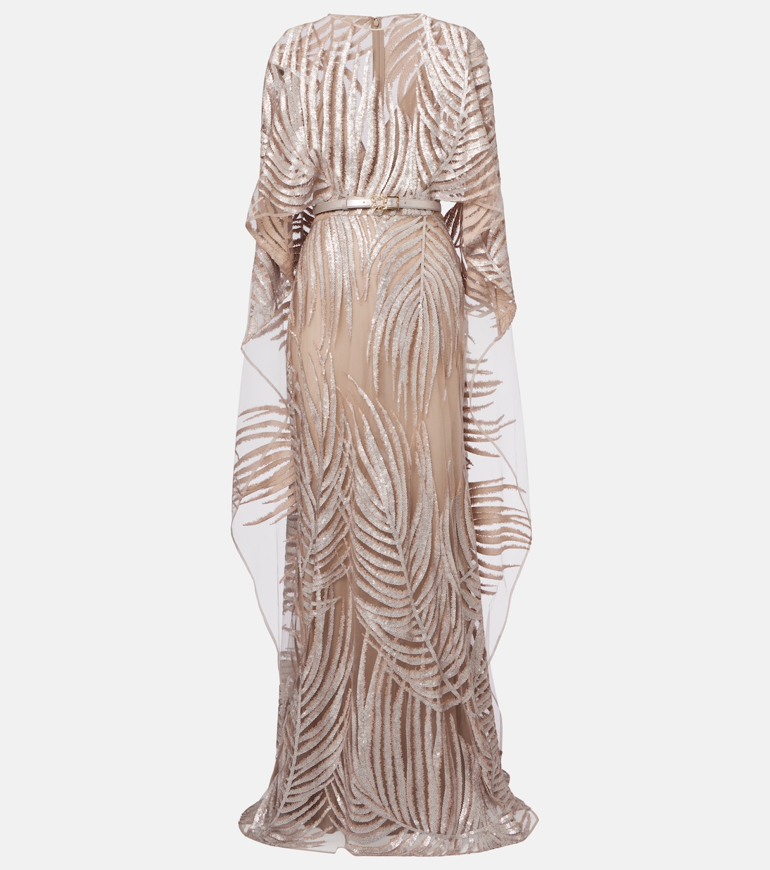 

Платье из прозрачного тюля с вышивкой Elie Saab, Elephant Grey