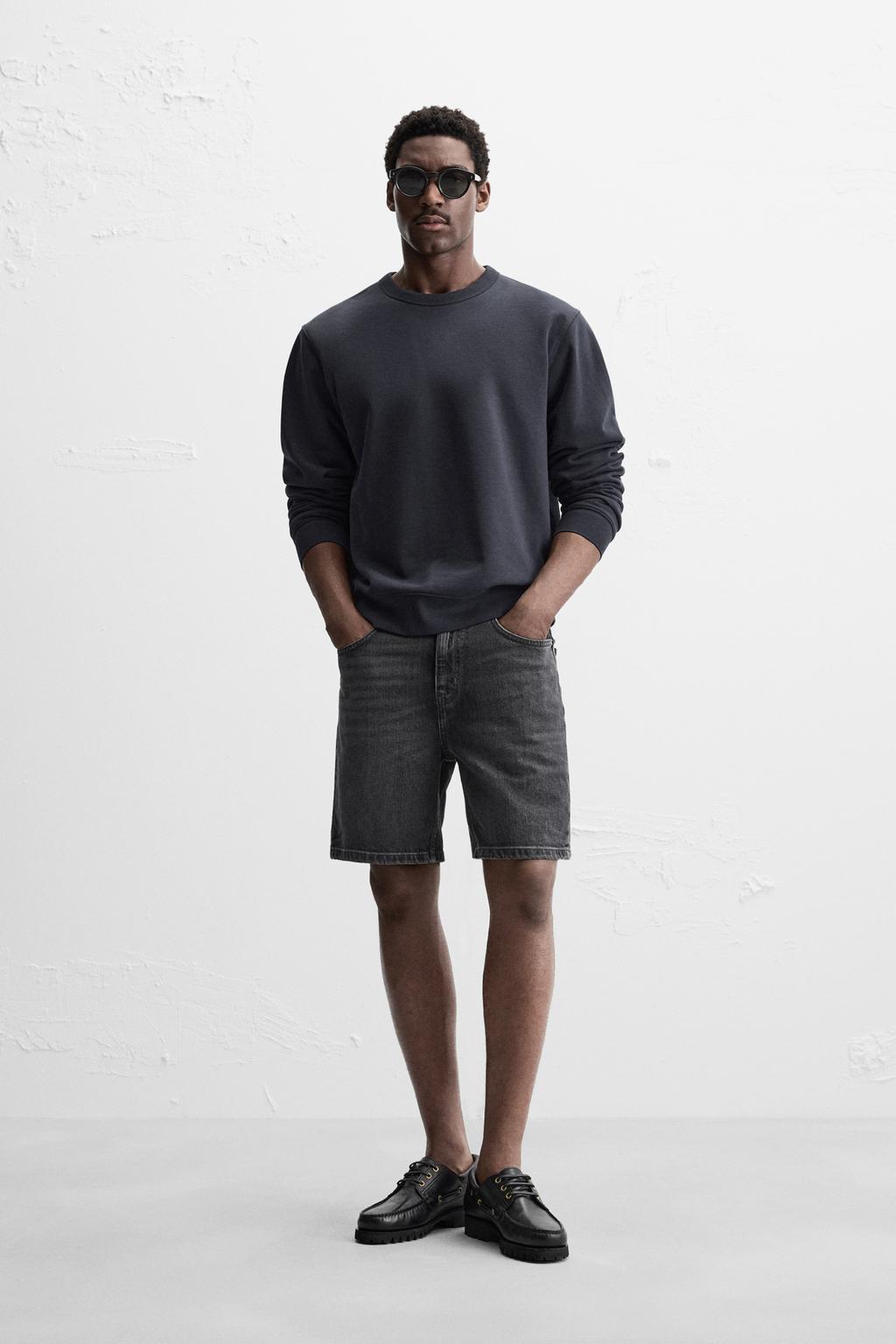 

Джинсовые шорты-бермуды обычного покроя ZARA, цвет Charcoal