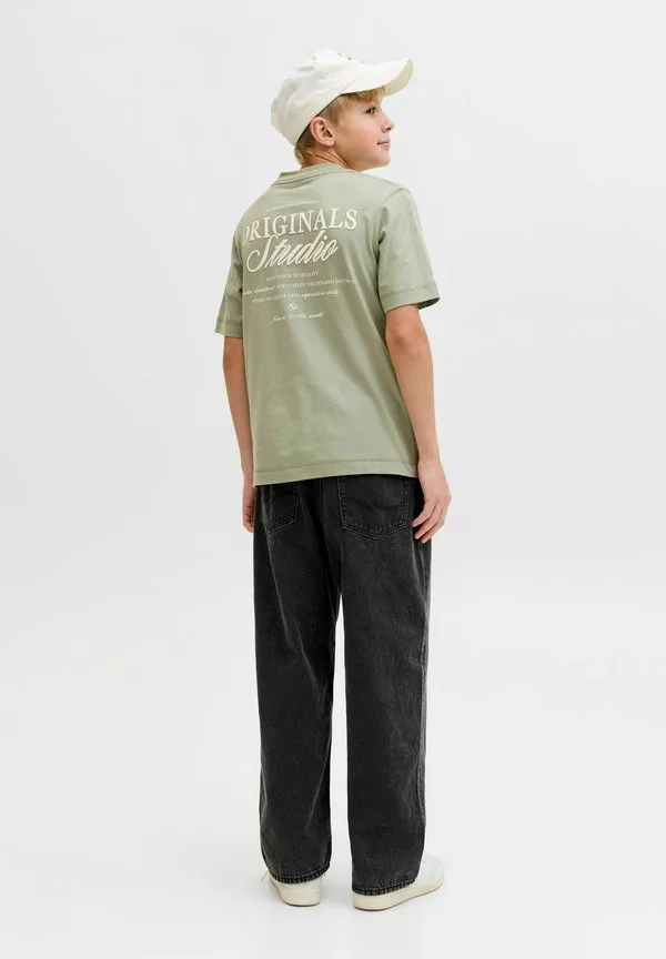 Футболка с принтом jornorrebro typo tee crew neck print tshirt Jack & Jones Junior, Seagrass — фото 3