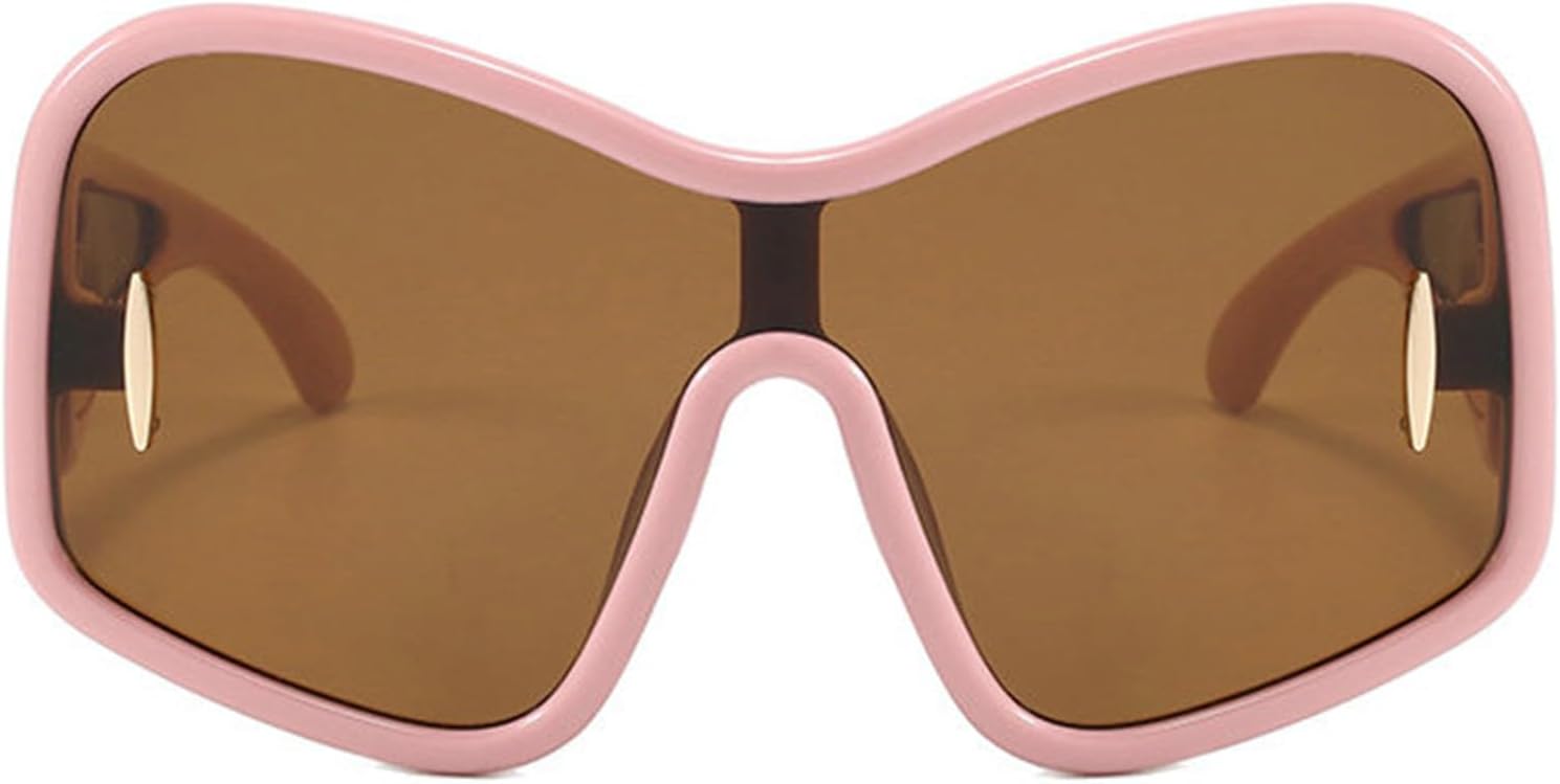 

Солнцезащитные очки Willochra Oversized Wave Maske для женщин и мужчин, модные винтажные солнцезащитные очки в стиле панк, большая оправа, защита от УФ-излучения UV400, F25, C9