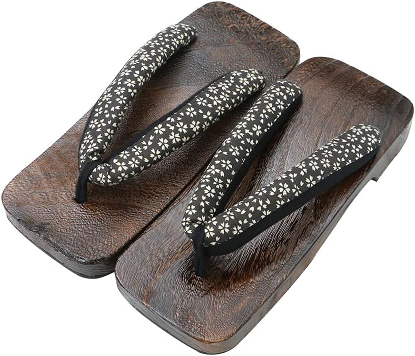 

Мужские деревянные сандалии YXCKG Geta, тапочки для мужчин, шлепанцы для дома и улицы, японские традиционные тапочки с плоским каблуком, шлепанцы на ремешке, летние открытые тапочки (Цвет: D, Размер: EUR43), EUR43 B