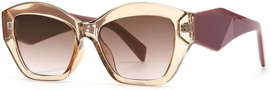 

Модные солнцезащитные очки «кошачий глаз» для женщин и мужчин, в стиле ретро, ​​для активного отдыха, с защитой от УФ-излучения UV400 HYYZZC, Champagne Tea