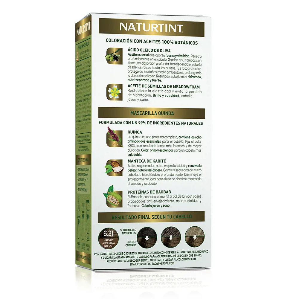 Краска для волос Naturtint Naturtint, цвет 6.31 marrón almendra intenso, 170 мл. — фото 3