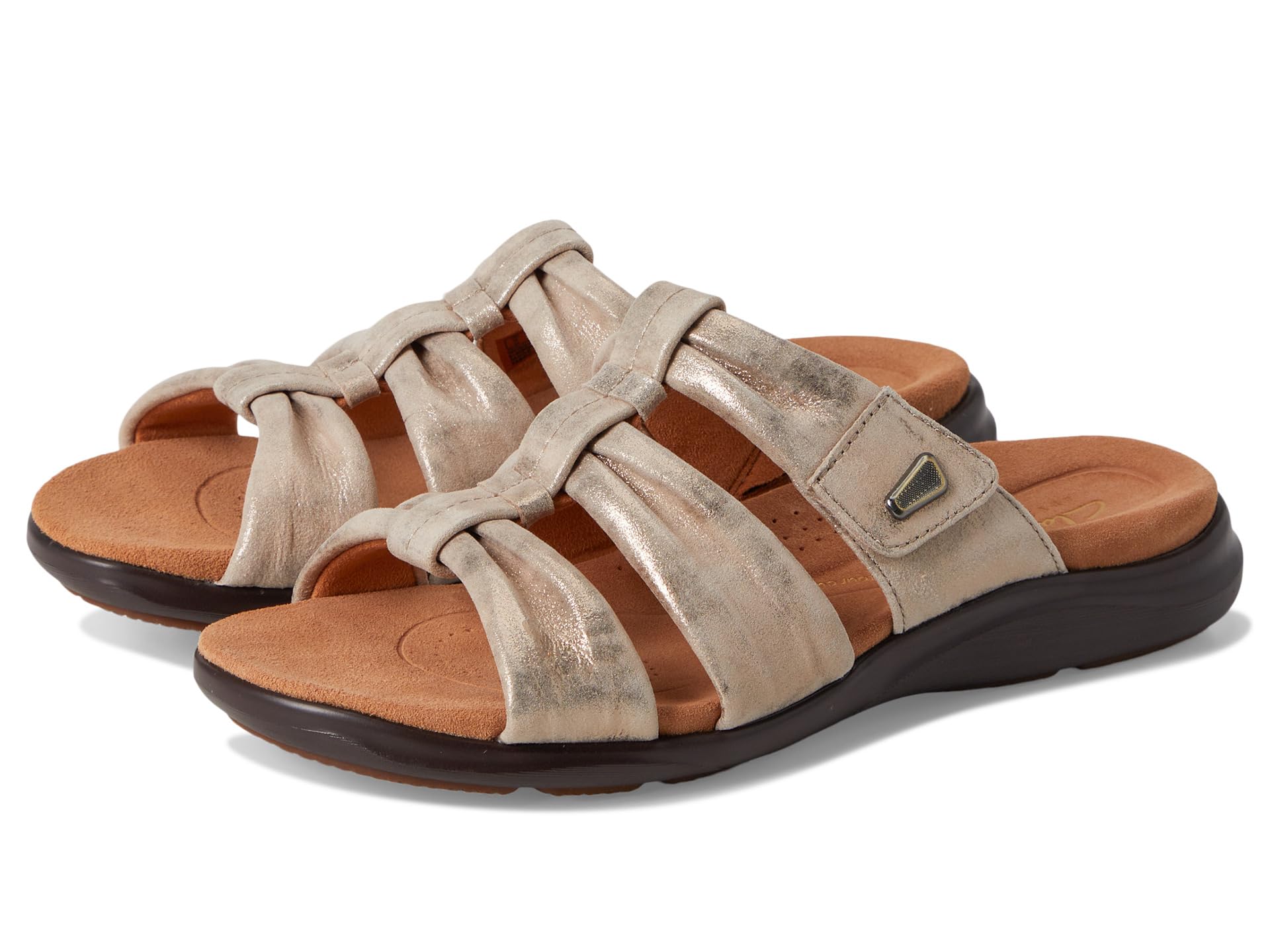 Сандалии Clarks Kitly Slide, Metallic Leather