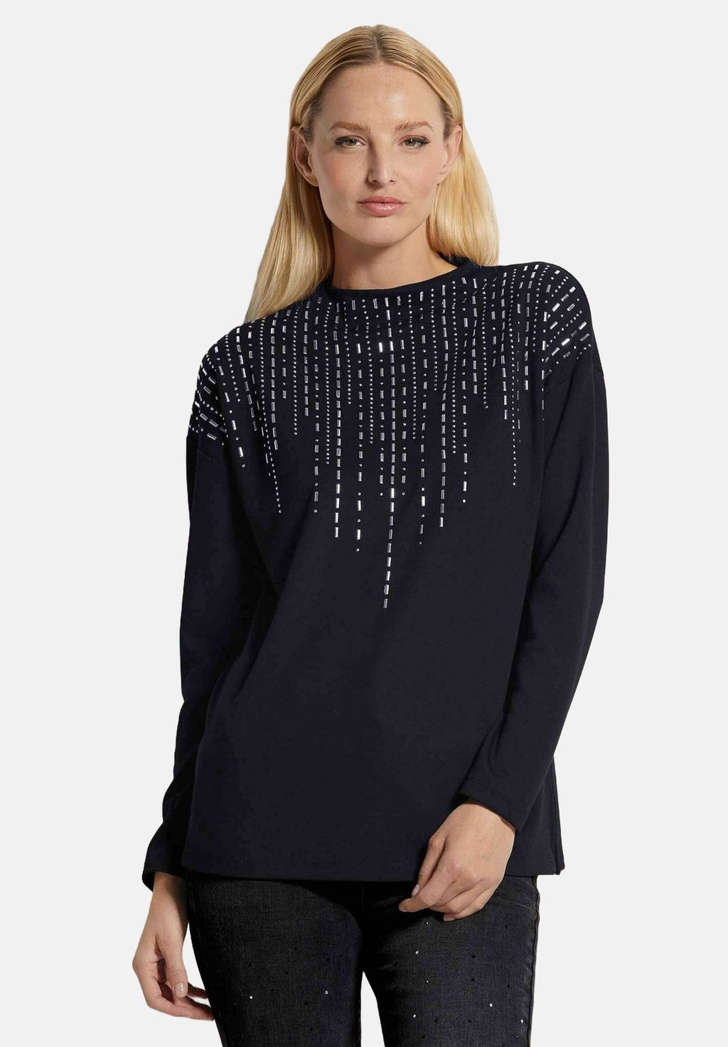 

Топ с длинными рукавами MIT STRASS-BESATZ MADELEINE, черный