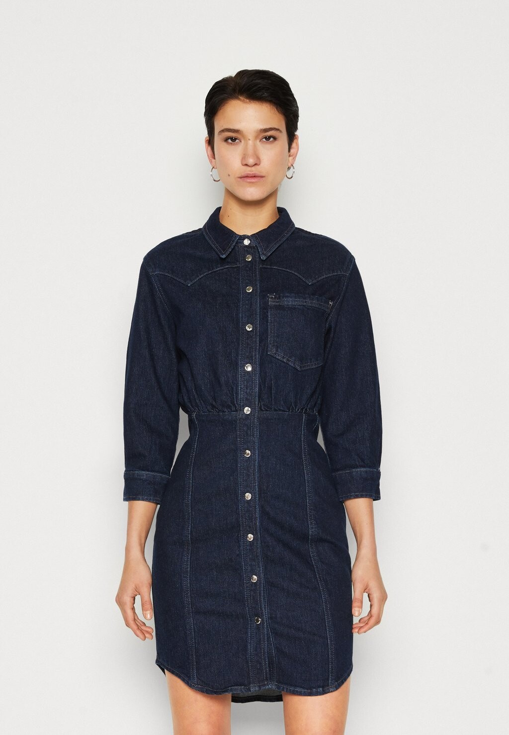 

Платье Vaquero ONLY ONLROUGE 3/4 RINSE DRESS, цвет dark blue denim