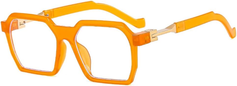 

Модные солнцезащитные очки Polygon для женщин, ретро-стиль, гелевые, цветные, UV400; для мужчин, трендовые, голубые и розовые солнцезащитные очки TYUVIVO, Orange Clear