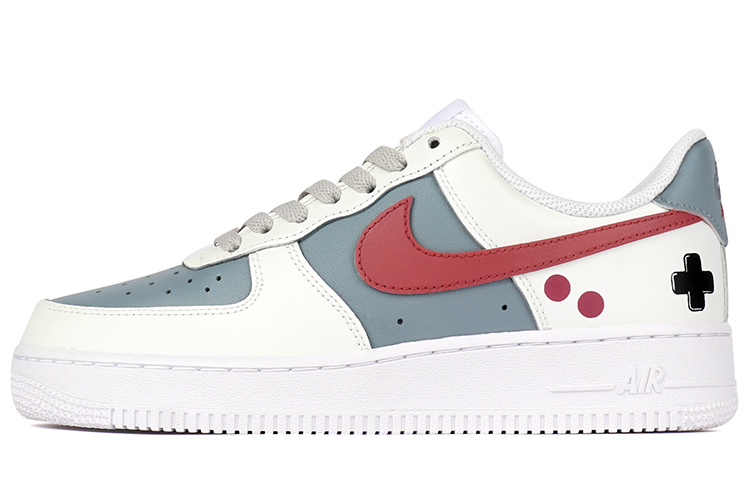 

Кроссовки Nike Air Force 1 Skateboarding Shoes Men Low-top Gray/Red, серый/красный