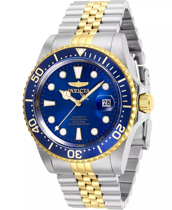 

Мужские 30093 профессиональные дайверские автоматические часы с тремя стрелками и синим циферблатом Invicta, silver