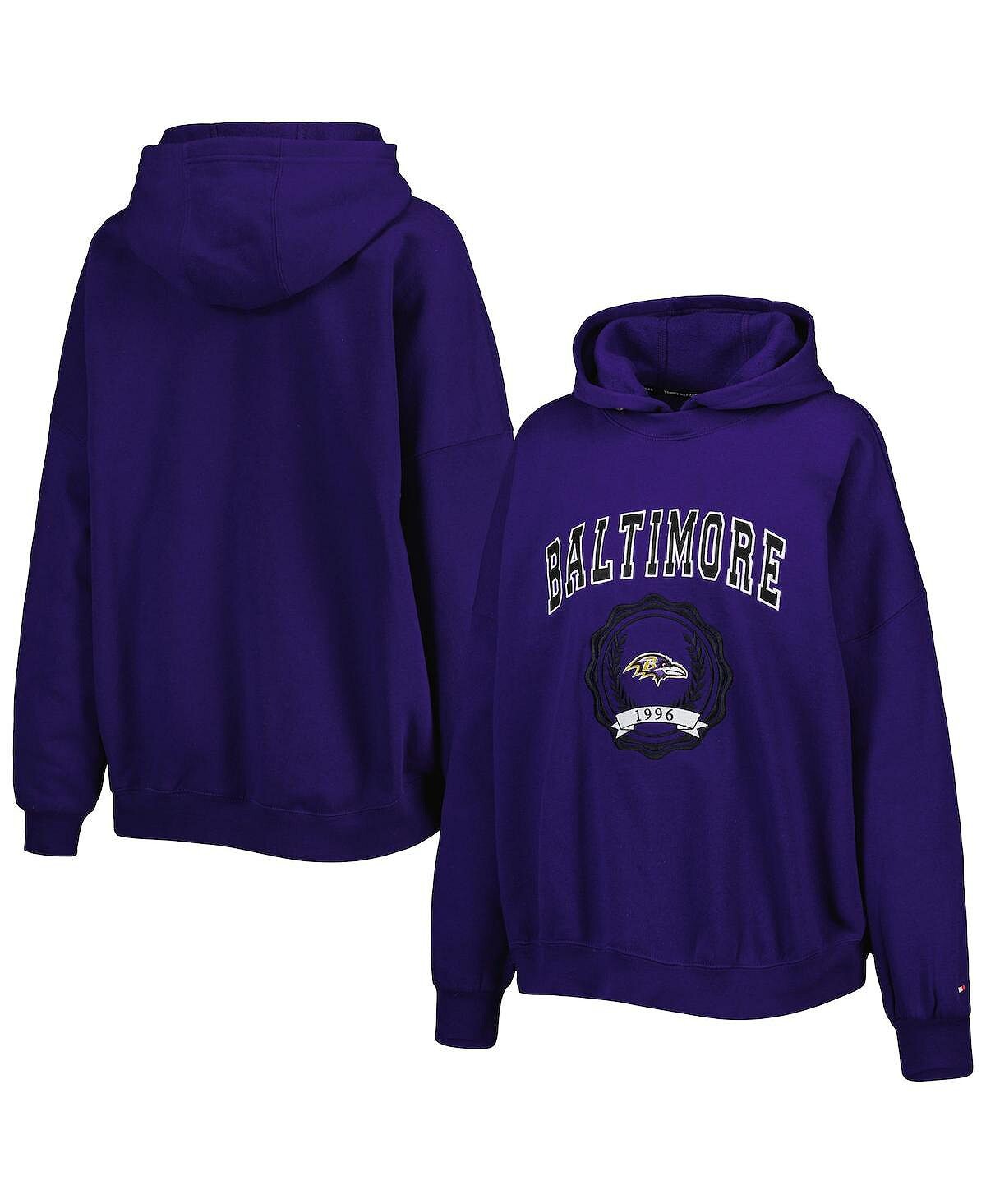 

Женский фиолетовый пуловер с капюшоном Baltimore Ravens Becca с заниженными плечами Tommy Hilfiger