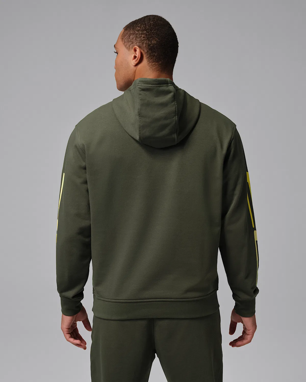Мужская толстовка с капюшоном Dri-FIT Fleece Graphic Pullover Hoodie Jordan Sport Crossover, Cargo Khaki — фото 2