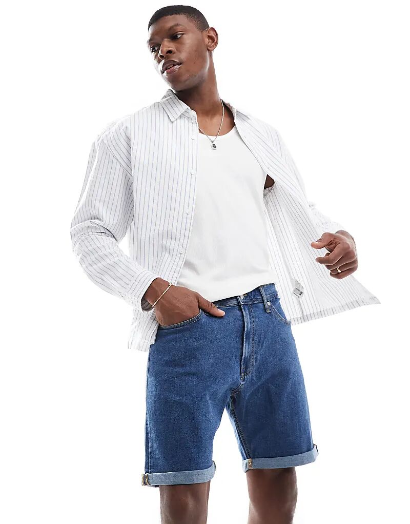 

Джинсовые шорты JJ Rebel с подворотами, средне-синего цвета