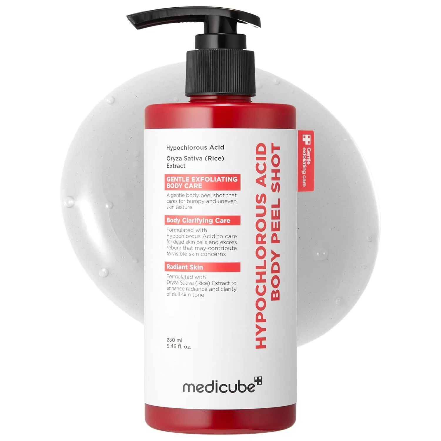 Отшелушивающая сыворотка для тела «Body Peel Shot» с хлорноватистой кислотой от medicube, 280 мл Medicube