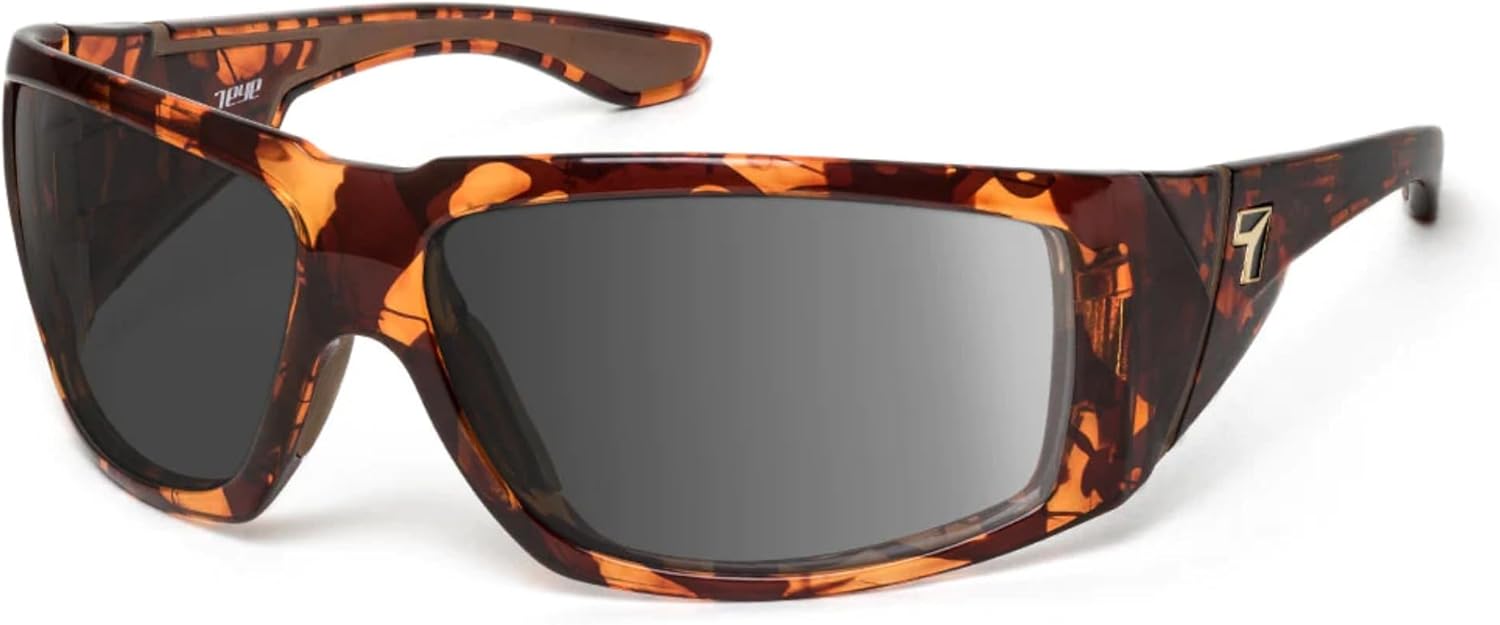 

7-линзовые модные фотохромные солнцезащитные очки Jordan Full Wrap унисекс, идеально подходят для активного отдыха на природе, 100% защита от UVA + UVB лучей 7 EYE, Dark Tortoise Frame/Clear to Dark Gray Lenses