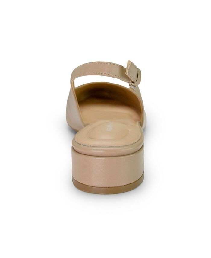 Женские туфли-лодочки Eflex Cassius с открытой пяткой на блочном каблуке Easy Spirit, цвет Medium Natural Leather — фото 3