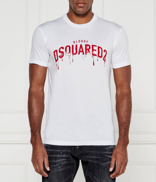 

Футболка Dsquared2 Regular Fit, белый / красный