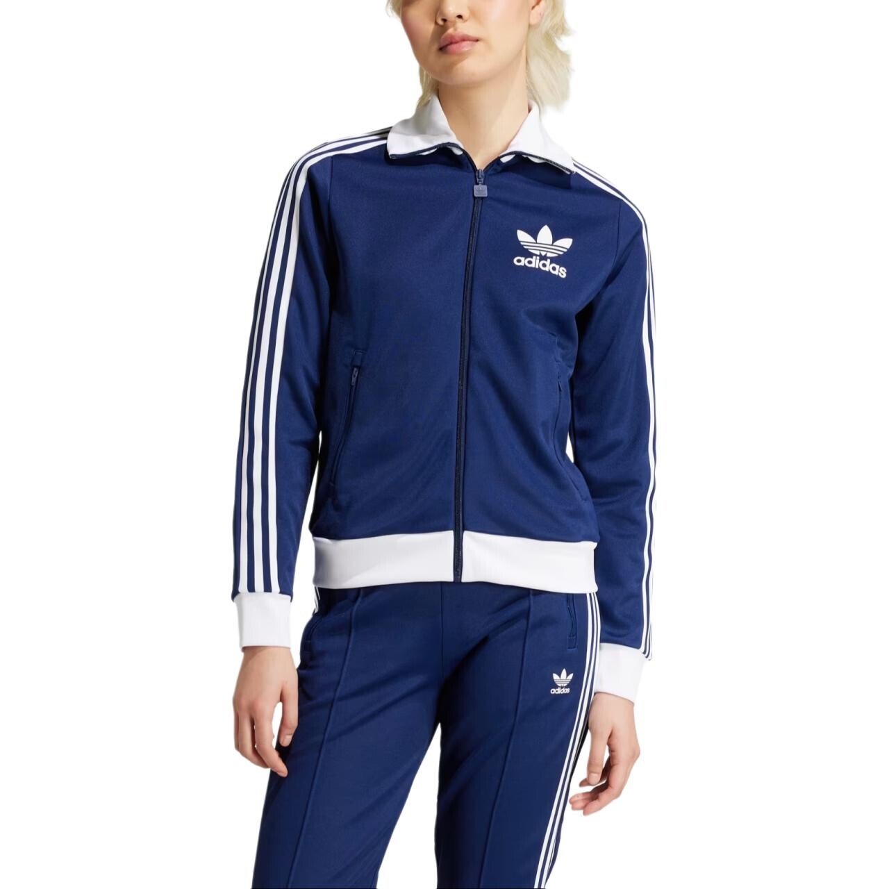BECKENBAUER TRACK Толстовка женская темно-синяя Adidas Originals — фото 2