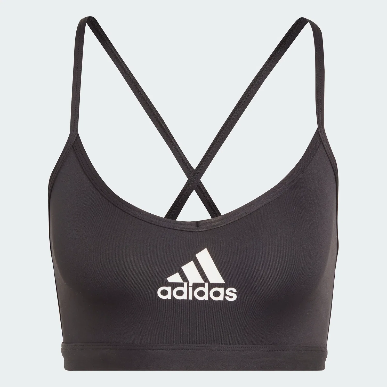 Женский тренировочный бюстгальтер adidas AeroReact с легкой поддержкой, черный