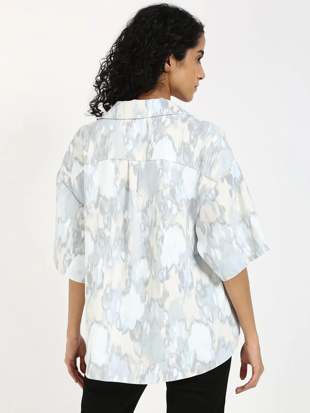 Блуза, Crepe Print Wrap Top, Calvin Klein, бежевый — фото 2