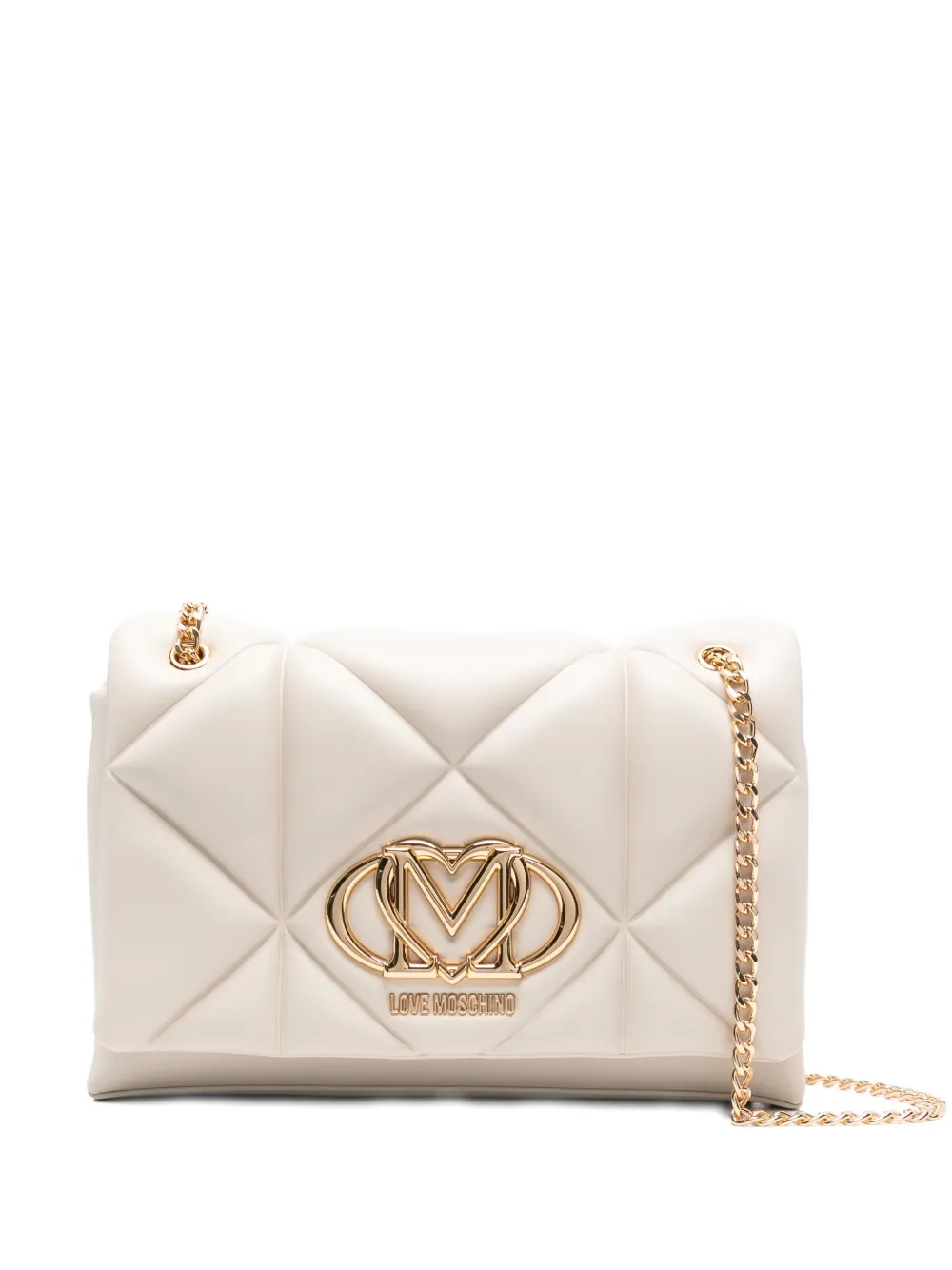 

Стеганая сумка на плечо с логотипом Love Moschino, нейтральный