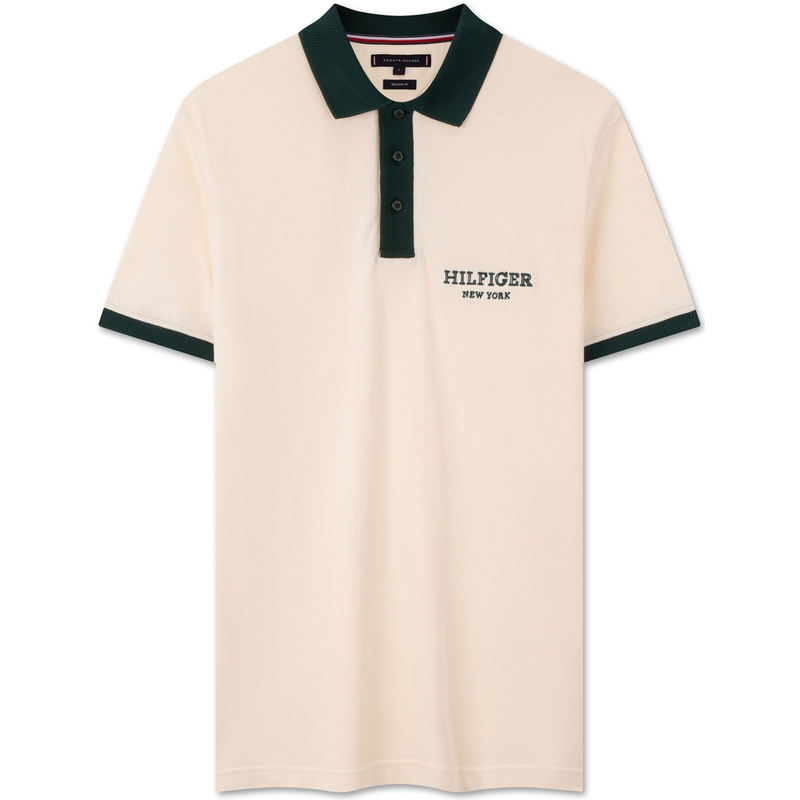 

Мужская поло Tommy Hilfiger, экрю aef, Белый, Мужская поло Tommy Hilfiger, экрю aef