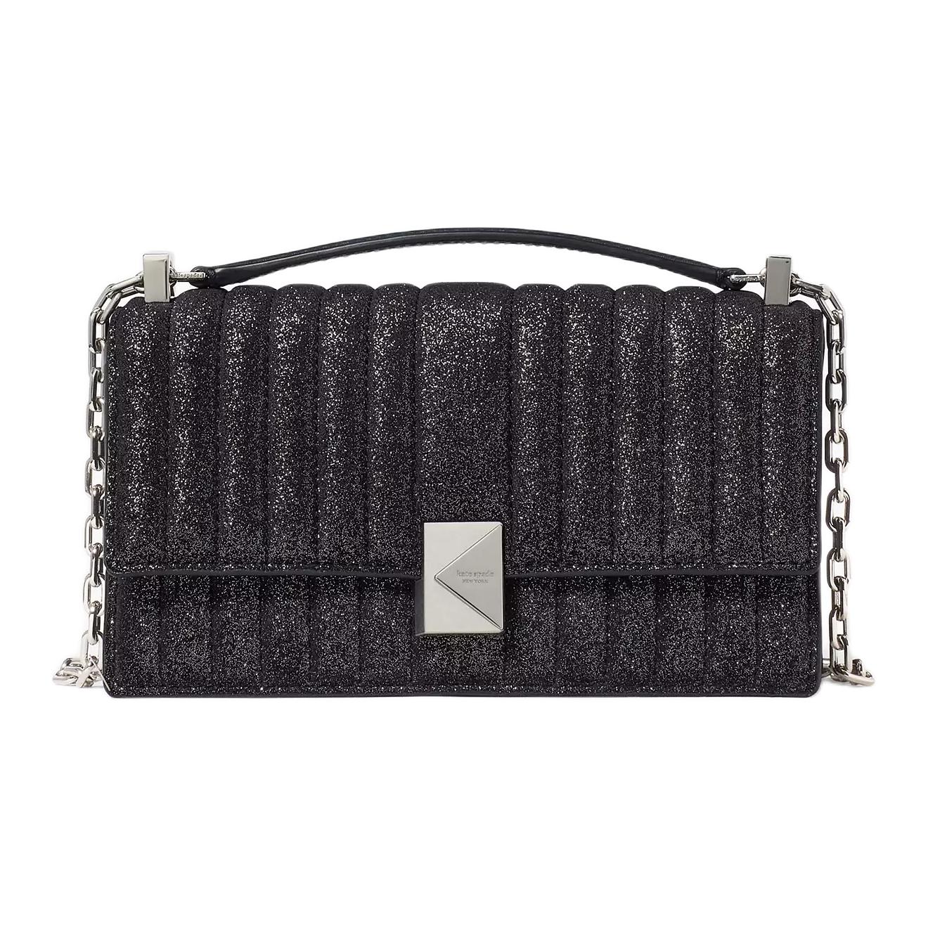 

Kate Spade Блестящая замшевая сумка через плечо миниатюрная женская черная