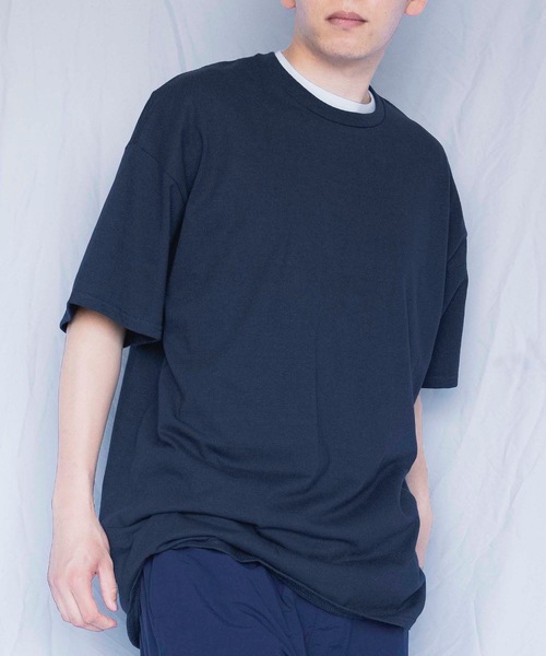 

Футболка свободного кроя из ультраплотного хлопка GILDAN, темно-синий