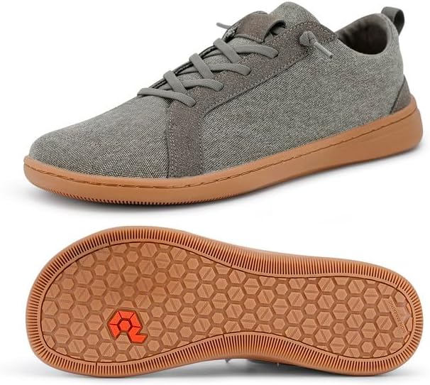 

Мужские босоногообразные туфли с широкой носочной частью - минималистичные босоногообразные туфли с подошвой без подъема, сверхширокие слипоны для ходьбы для мужчин Pulltop, хаки