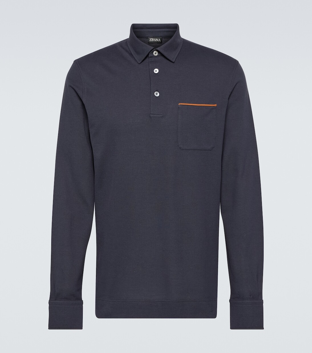 

Хлопковая рубашка-поло Zegna, синий