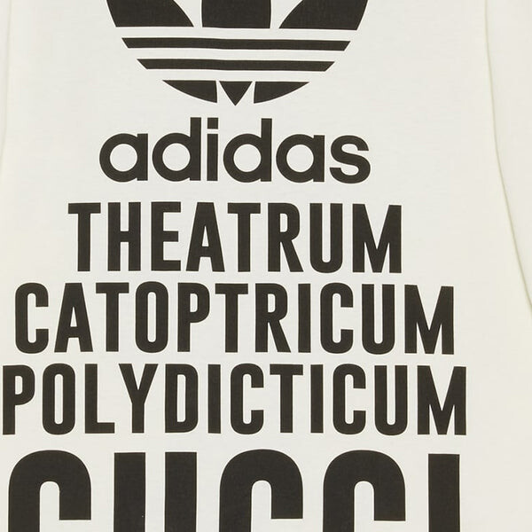 Футболка x adidas oversized cotton jersey long sleeve t-shirt 'white' Gucci, белый — фото 3