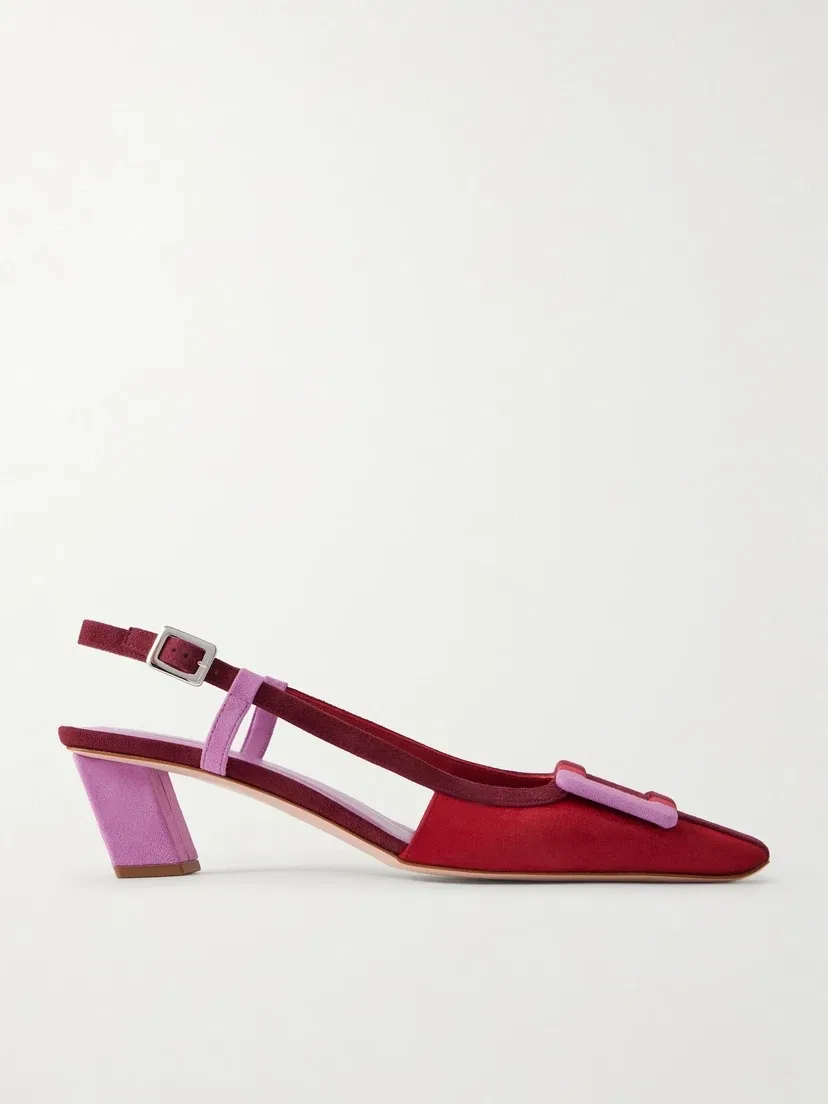 Belle Vivier 45 лакированные туфли-слингбэки колор-блок Roger Vivier, красный