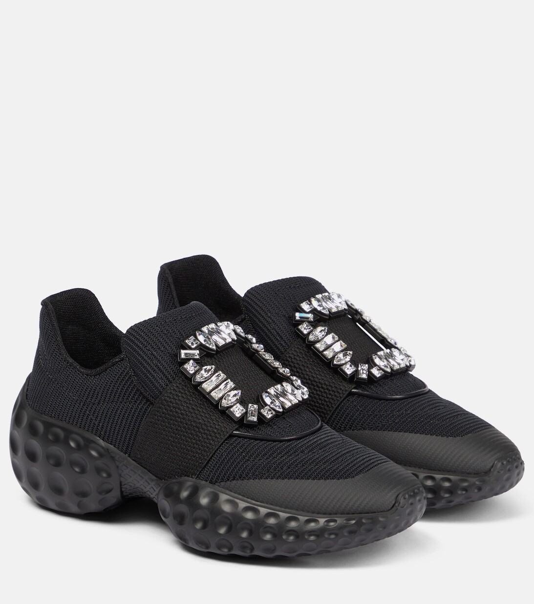 Кроссовки Viv' Run Moonlight со стразами Roger Vivier, черный