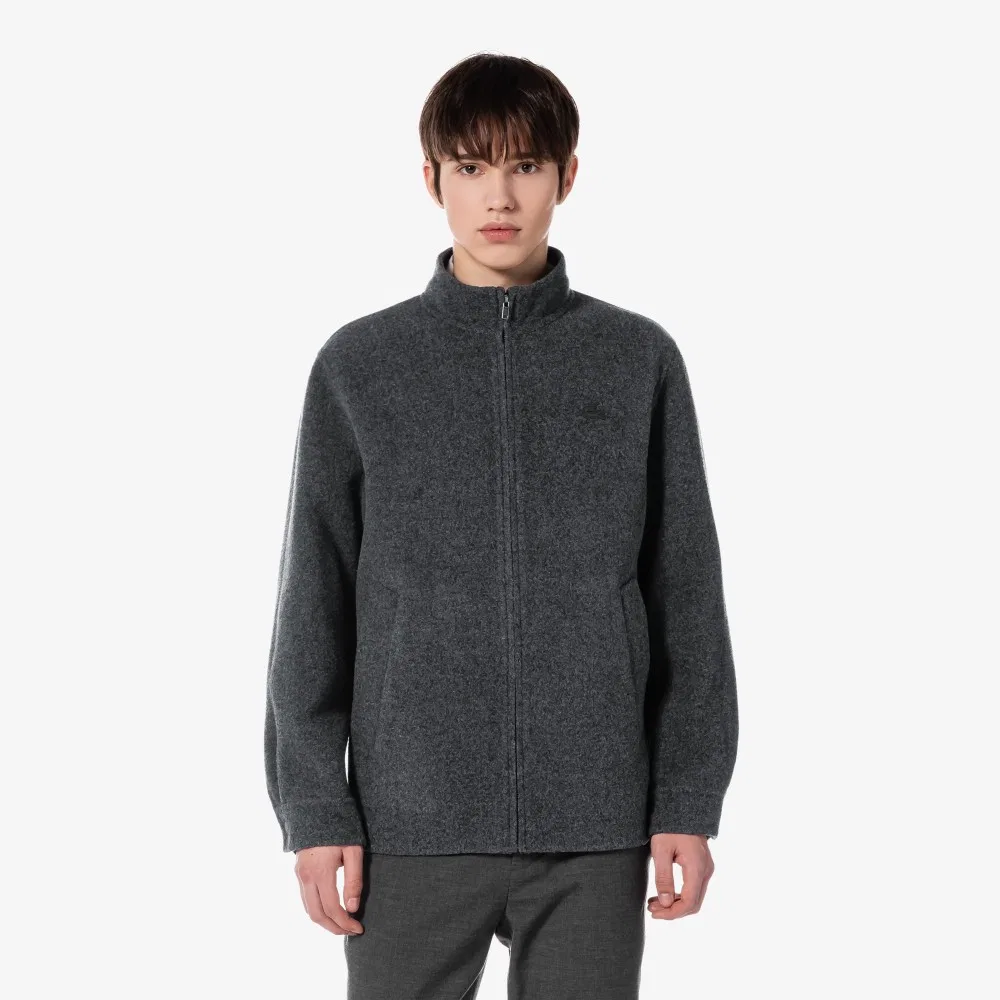 Мужская шерстяная куртка с высоким воротником серая от Lacoste