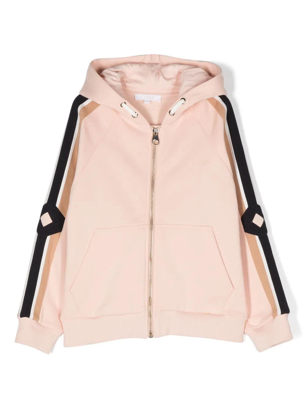 

Флисовое худи на молнии Chloé Kids, розовый