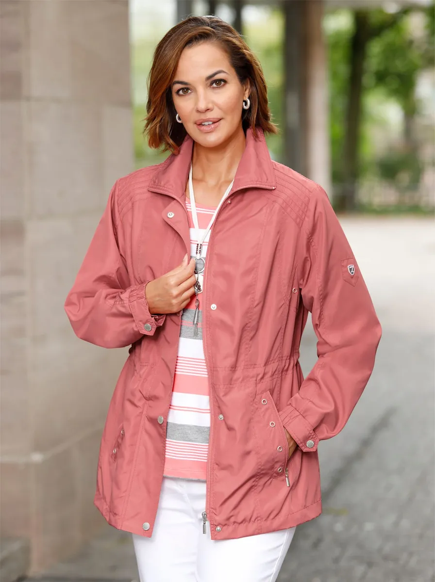 

Повседневно смотрится длинная куртка, без капюшона Casual Looks, цвет Flamingo