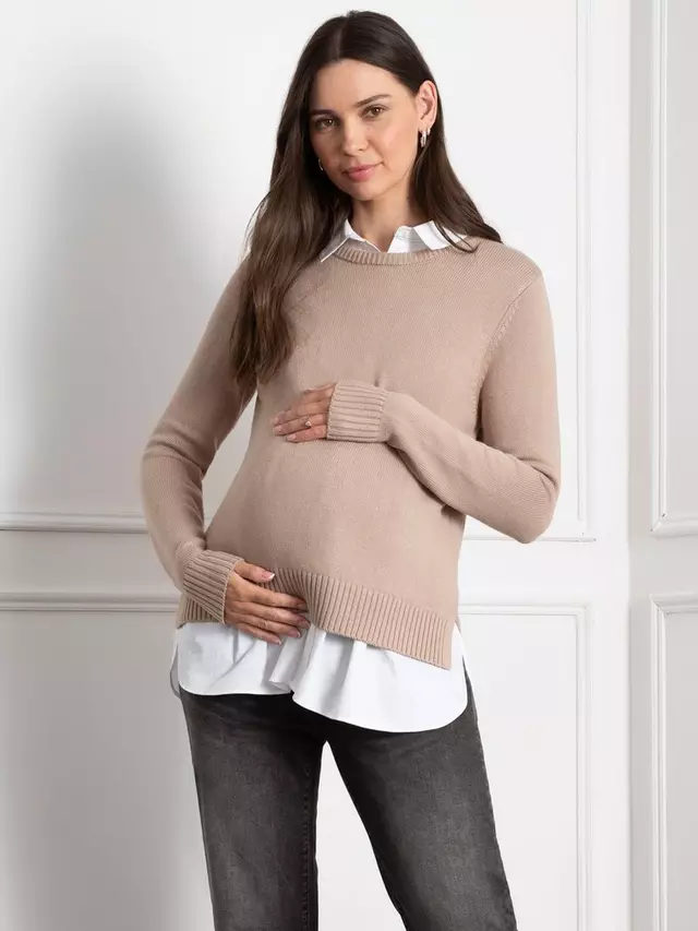 

Топ Seraphine Knit Layer Maternity & Nursing, кэмел